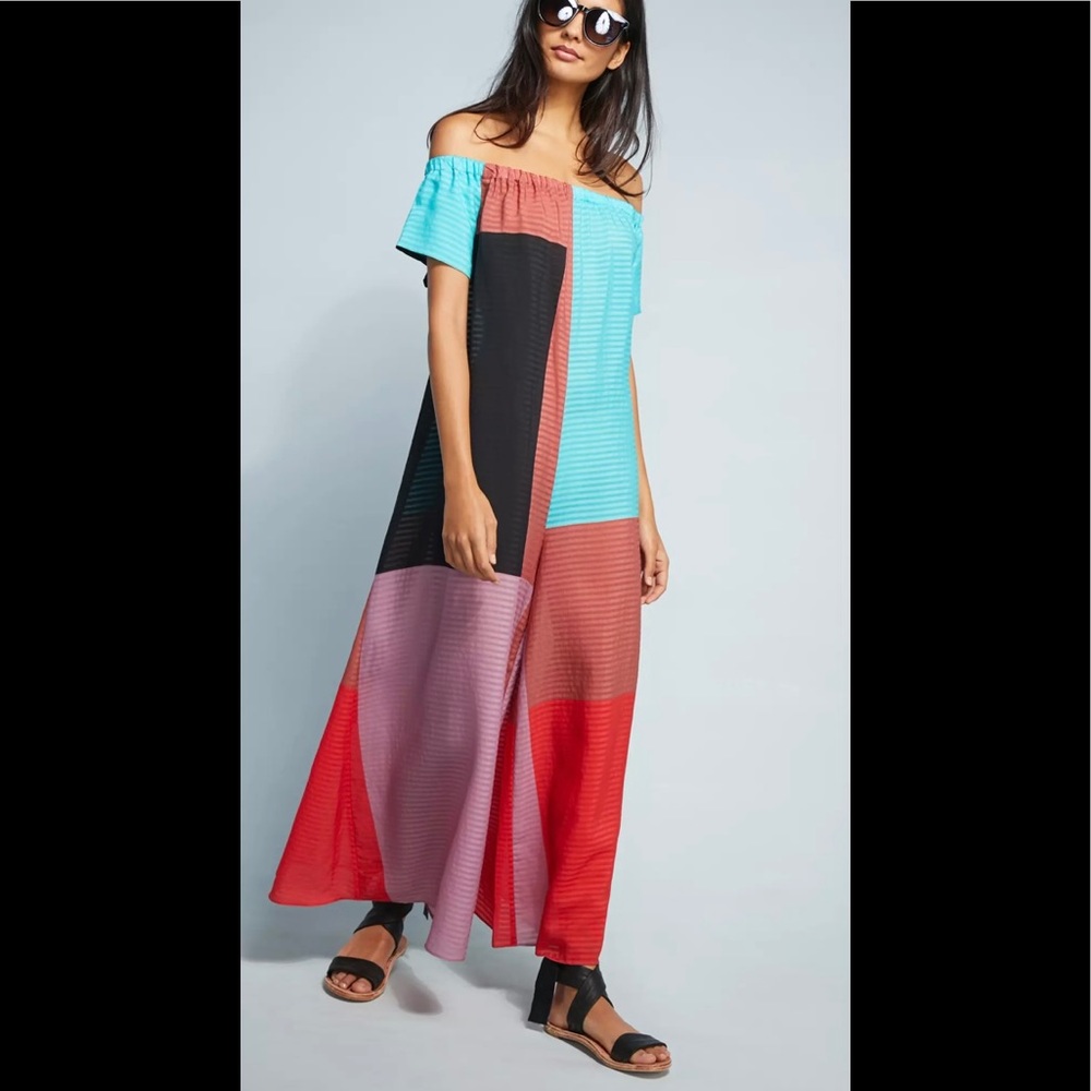 ***SOLD***Anthropologie Mara Hoffman Blanche Colorblock Jumpsuit - Picture 1 of 4